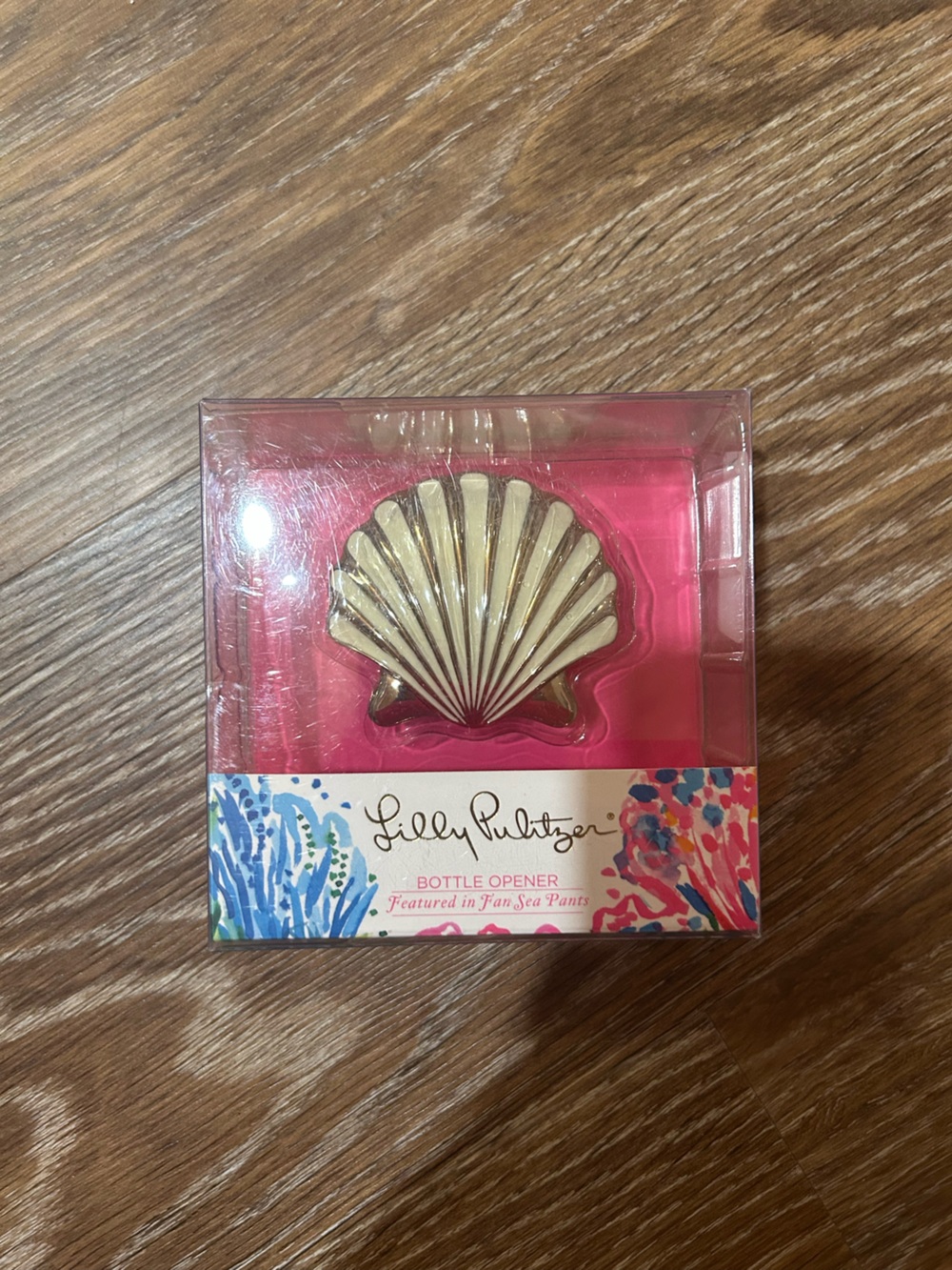 Lilly Pulitzer Gold and White Seashell Bottle Opener